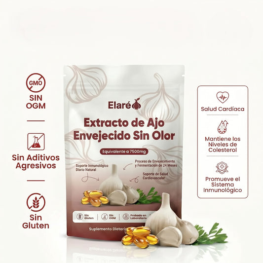 Extracto de Ajo Añejo - 7500mg Geles Blandos Inodoros